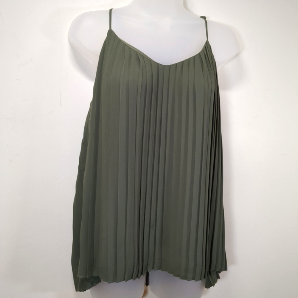 Express Women's Green Pleated Women's Top , Size M